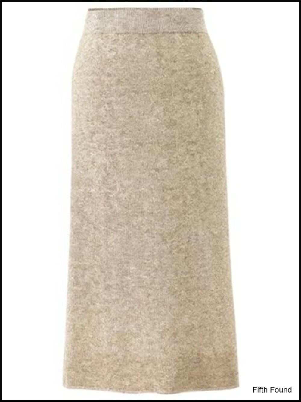 Wool Blend High Waist Rib Knit Pencil Skirt Side Slit Stretchy